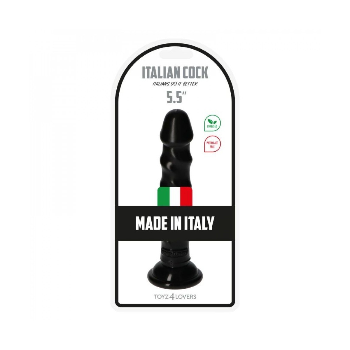 Dildo con ventosa Made in Italy 5.5'' Nero