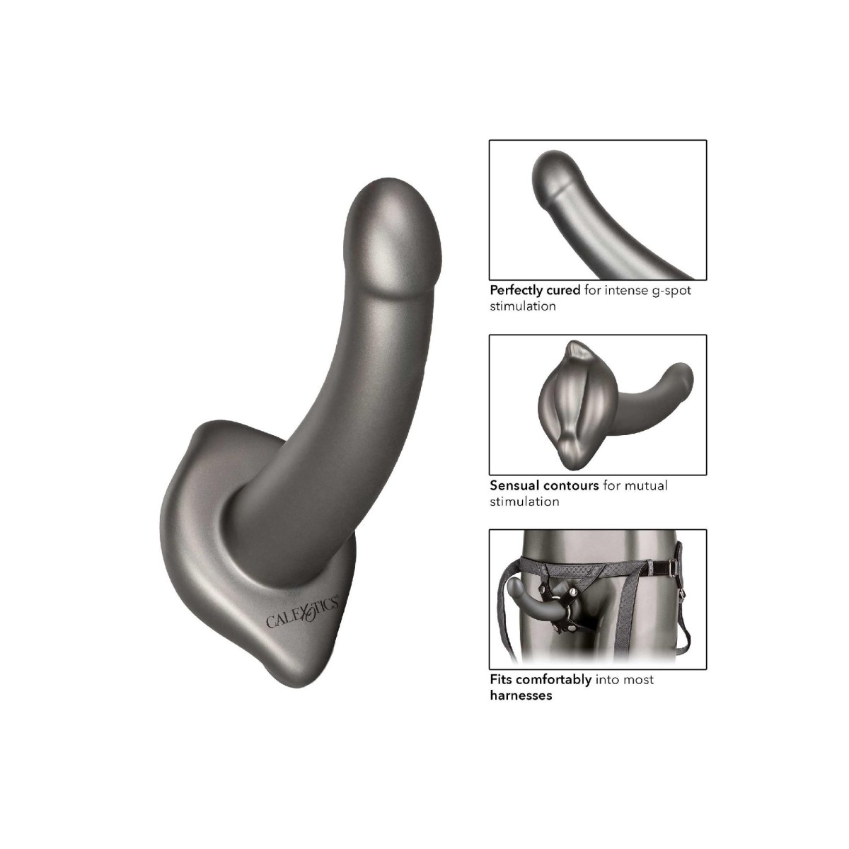 Imbracatura strapon con dildo grigio