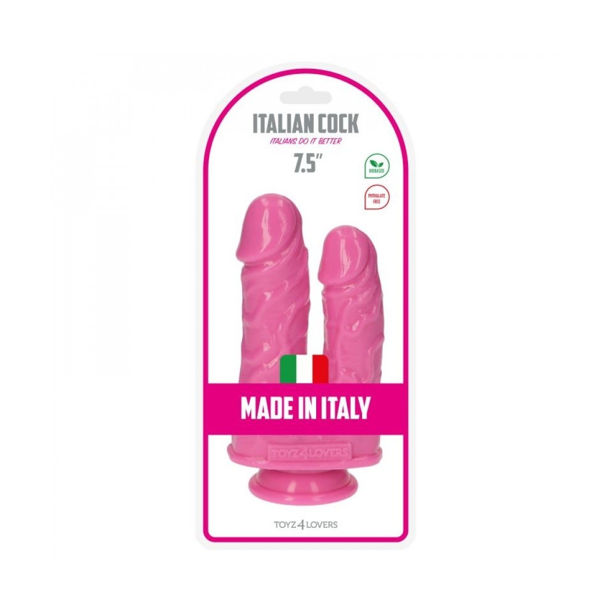 Doppio dildo rosa 21 cm Made in Italy