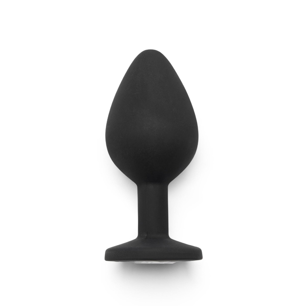 Plug anale medium in silicone nero con pietra