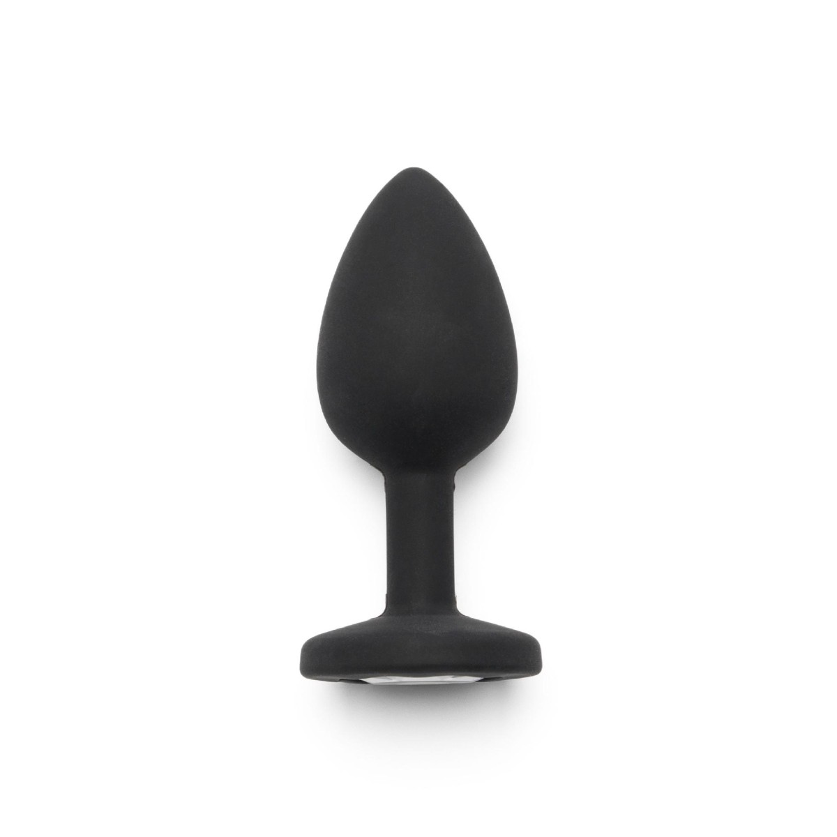 Plug anale small in silicone nero con pietra