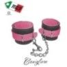 Cavigliere BDSM moschettone vera pelle rosa