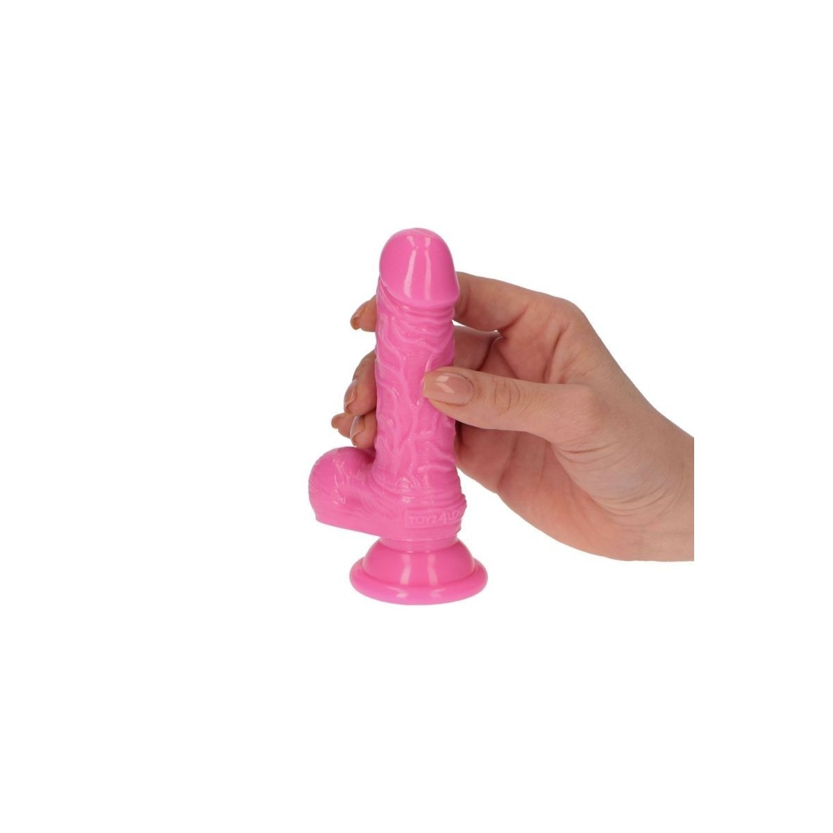 Fallo mini con testicoli e ventosa rosa