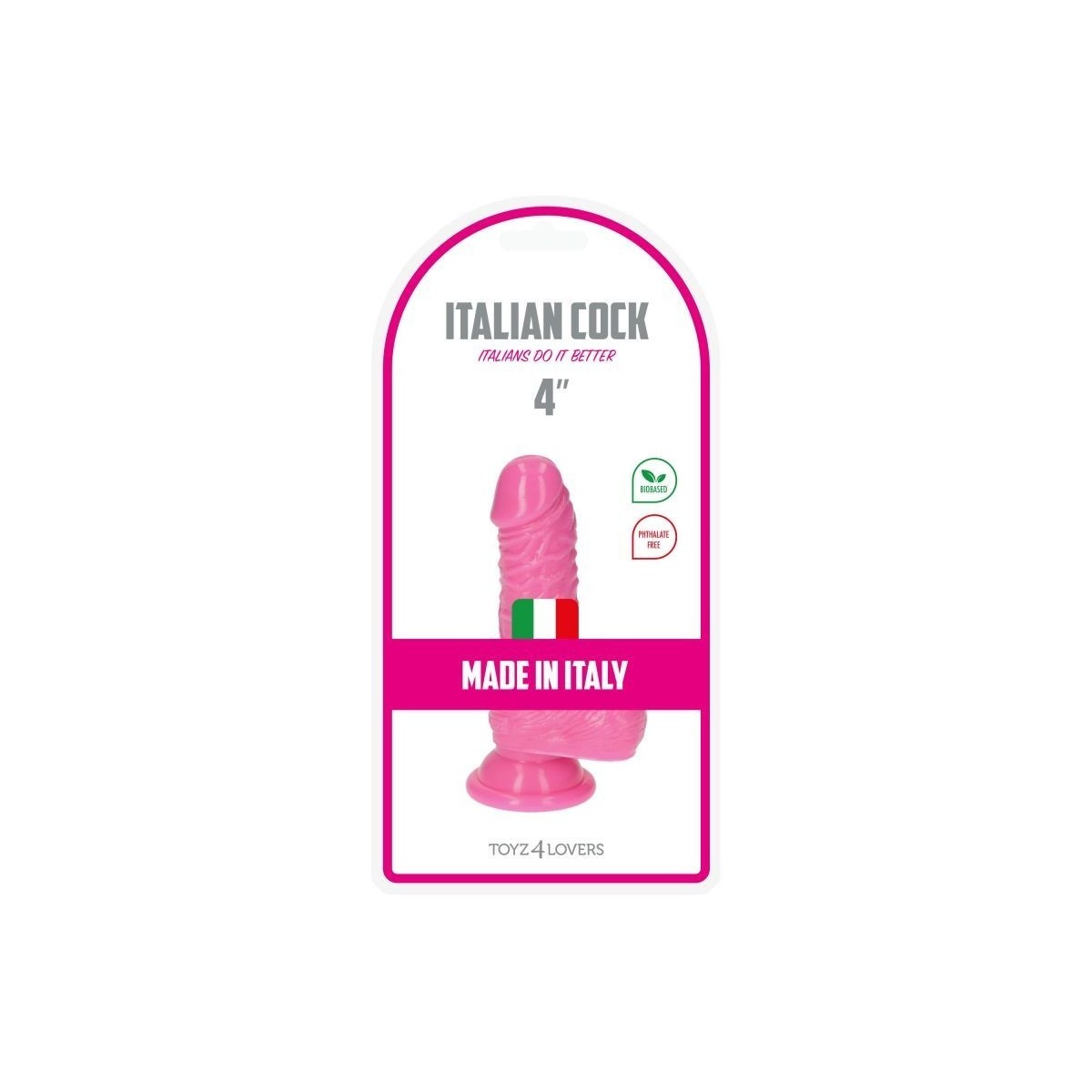 Fallo mini con testicoli e ventosa rosa