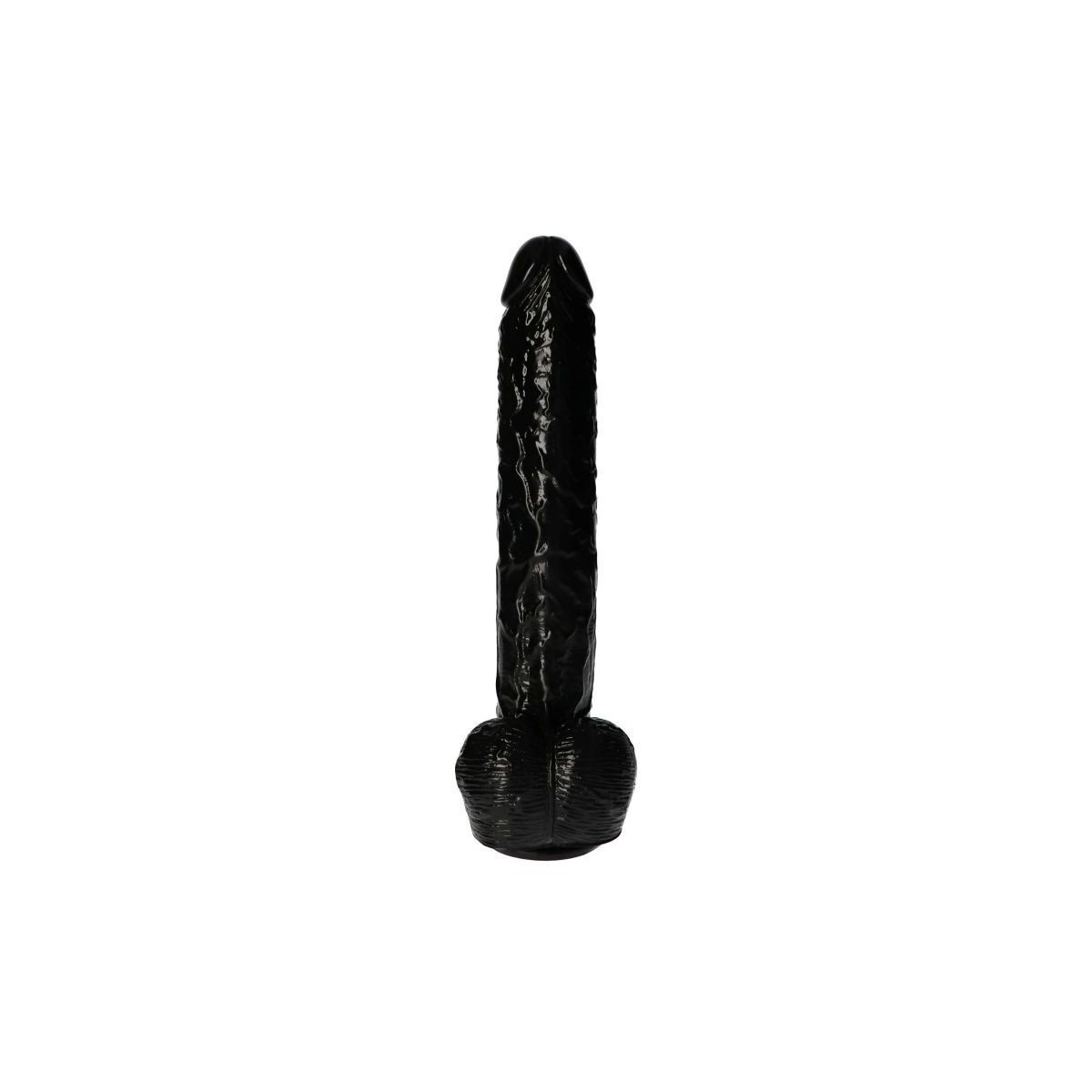 Dildo maxi con ventosa e testicoli nero