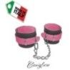 Cavigliere BDSM con catena vera pelle rosa