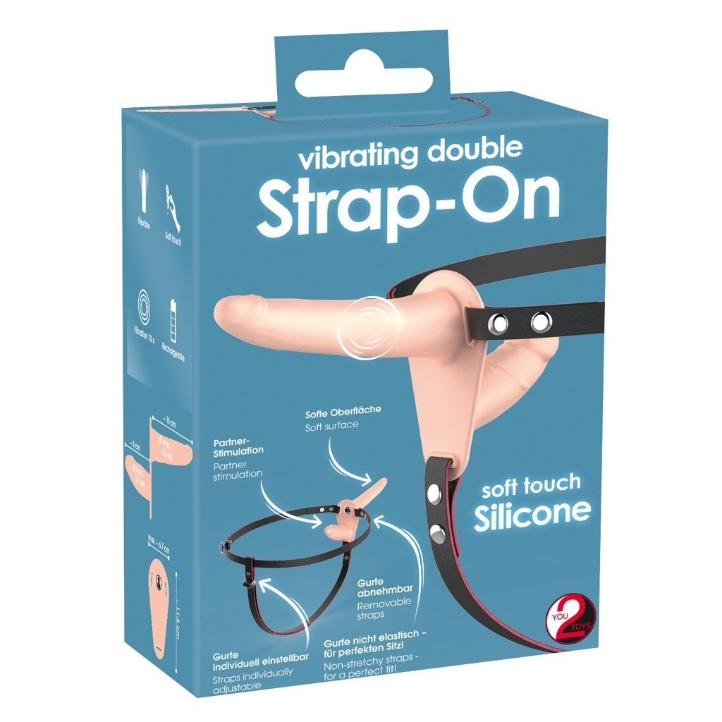 Imbracatura strapon dildo doppio vibrante