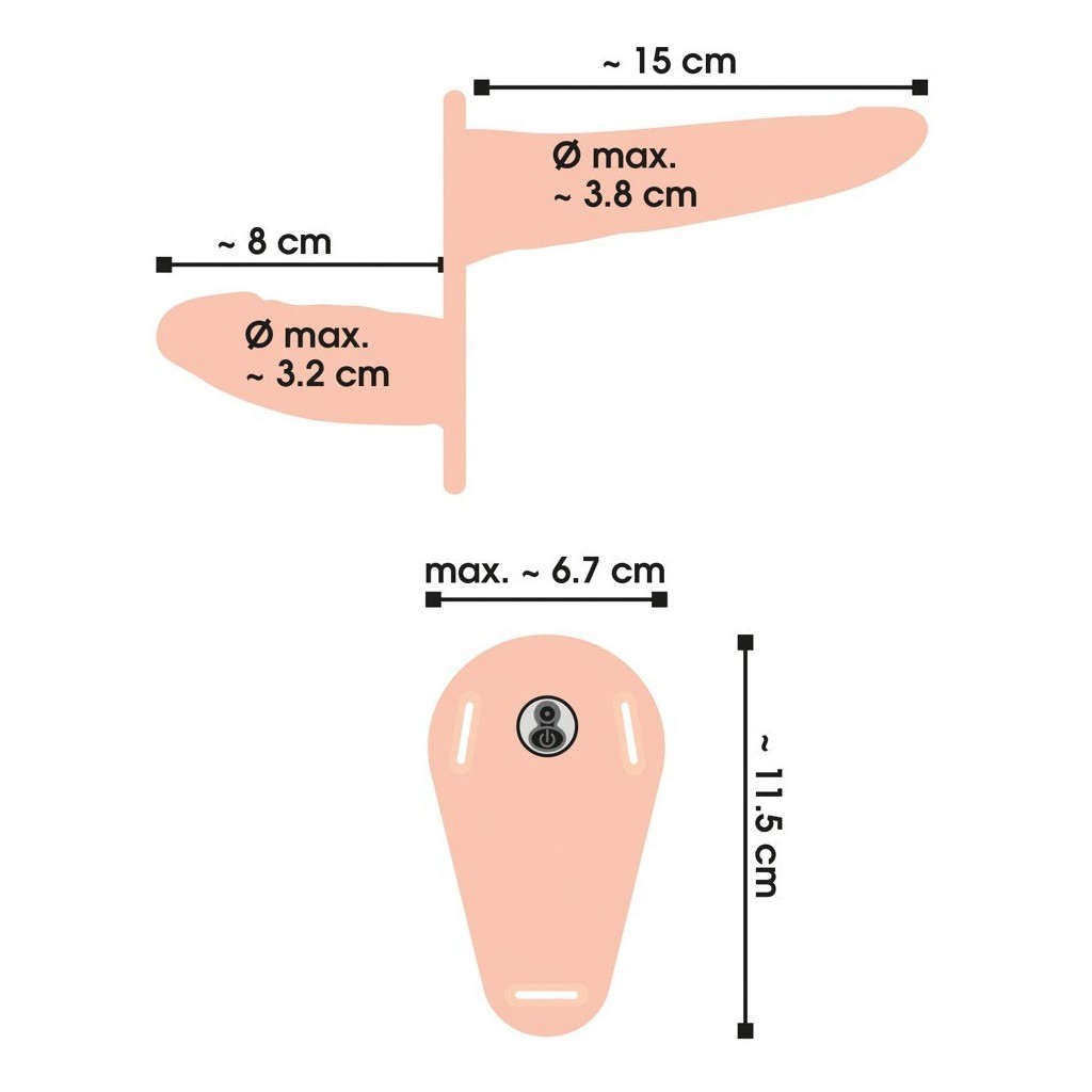 Imbracatura strapon dildo doppio vibrante