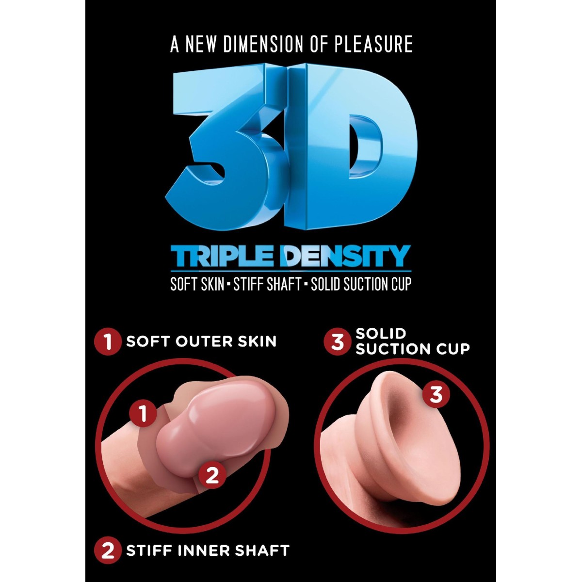 Triple density dildo 7.5 3d