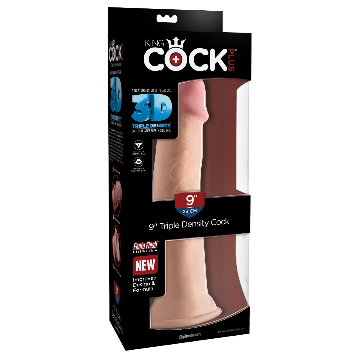 Dildo realistico 3D pelle chiara 25 cm