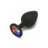 Plug anale medium in silicone nero arcobaleno