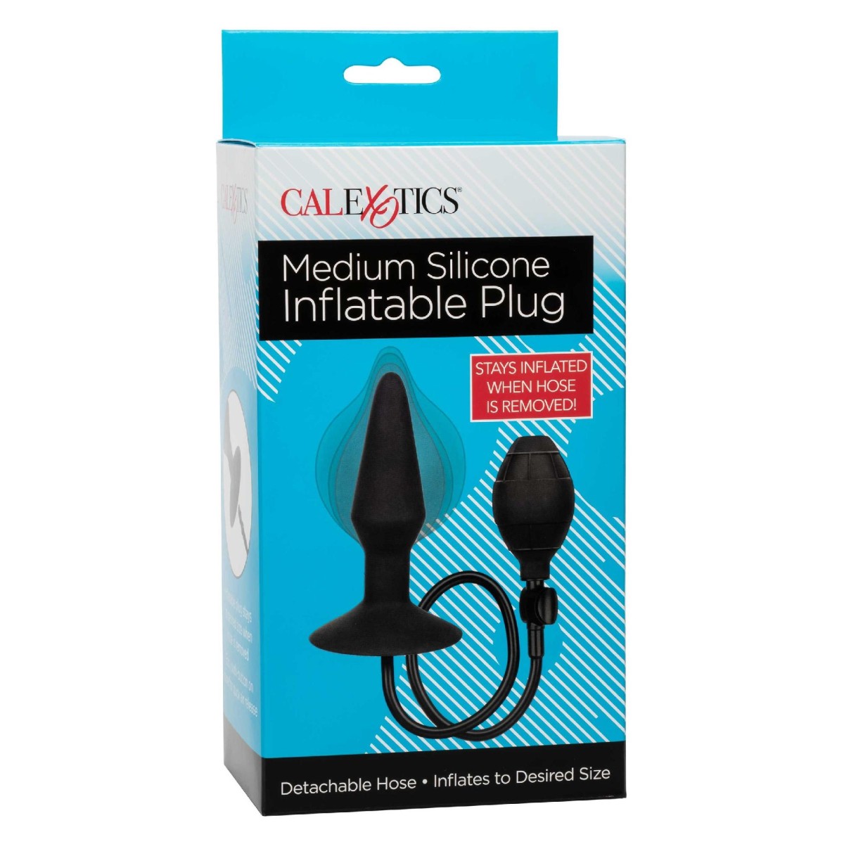 Plug anale nero silicone gonfiabile medium