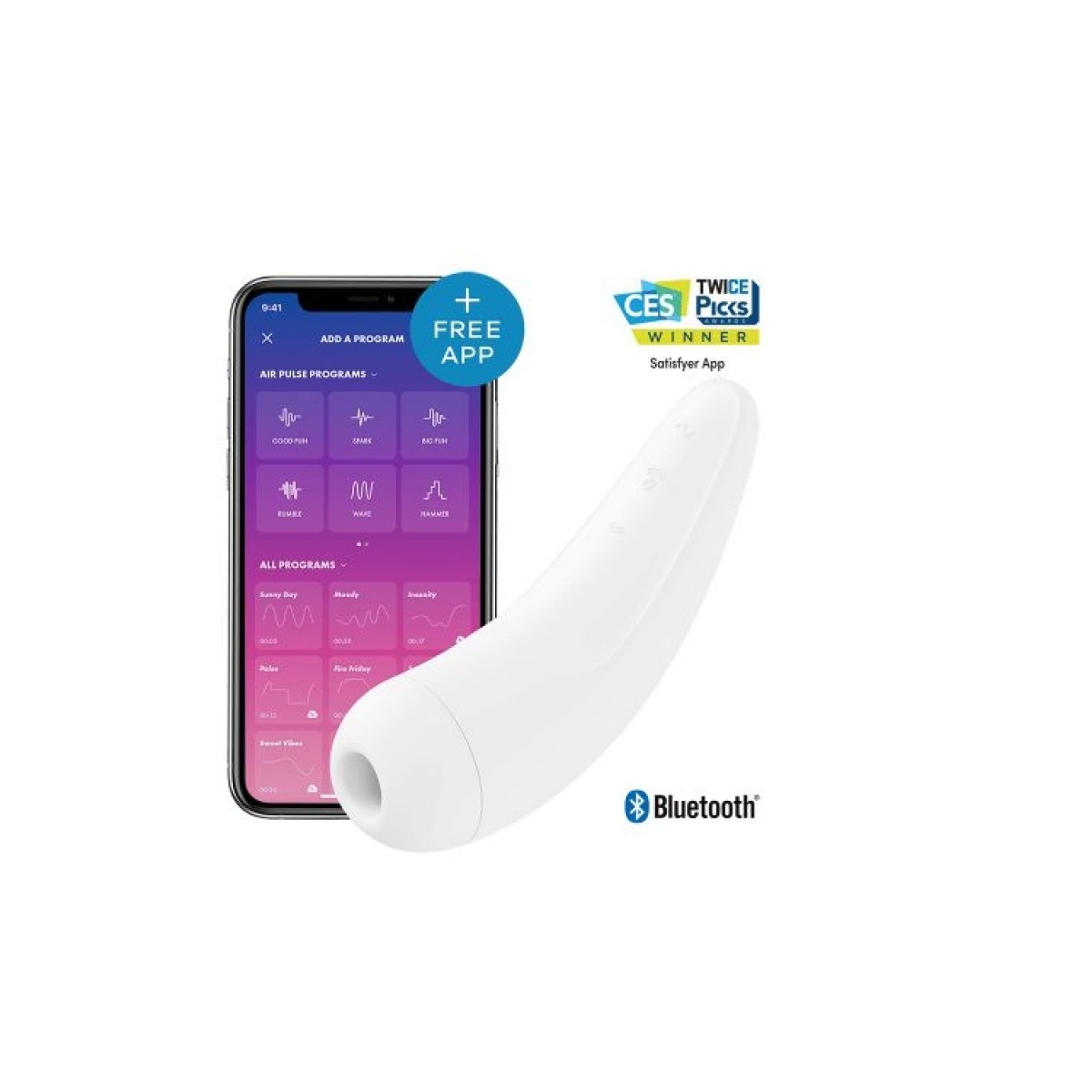 Succhia clitoride bluetooth Satisfyer Curvy 2