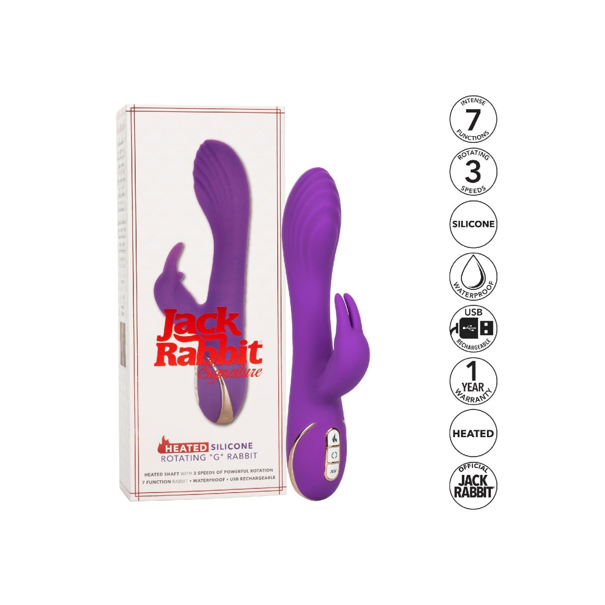 Vibratore rabbit rotante riscaldante viola