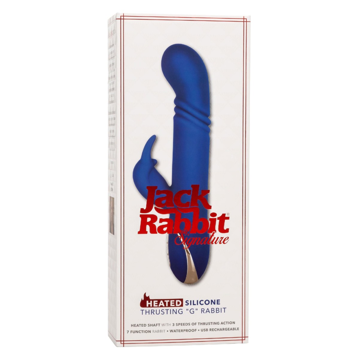 Vibratore rabbit a spinta riscaldante blu