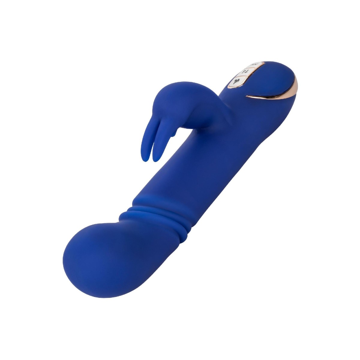 Vibratore rabbit a spinta riscaldante blu