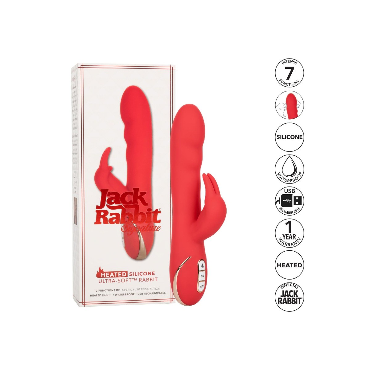 Vibratore rabbit riscaldante rosso