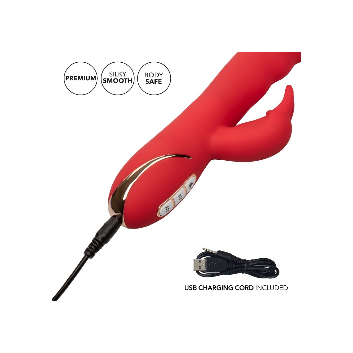 Vibratore rabbit riscaldante rosso