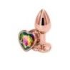 Plug anale Metal oro rosa cuore 7 cm Small