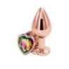 Plug anale Metal oro rosa cuore 8 cm Medium