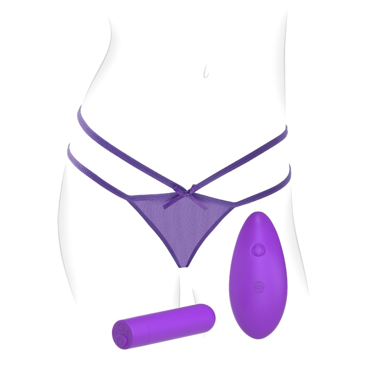 Vibratore vaginale e tanga viola