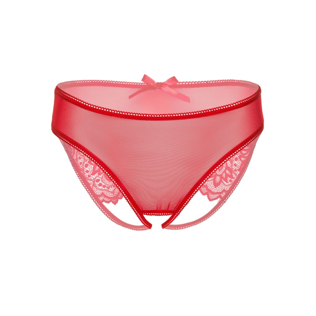 Slip rosso pizzo apertura intima