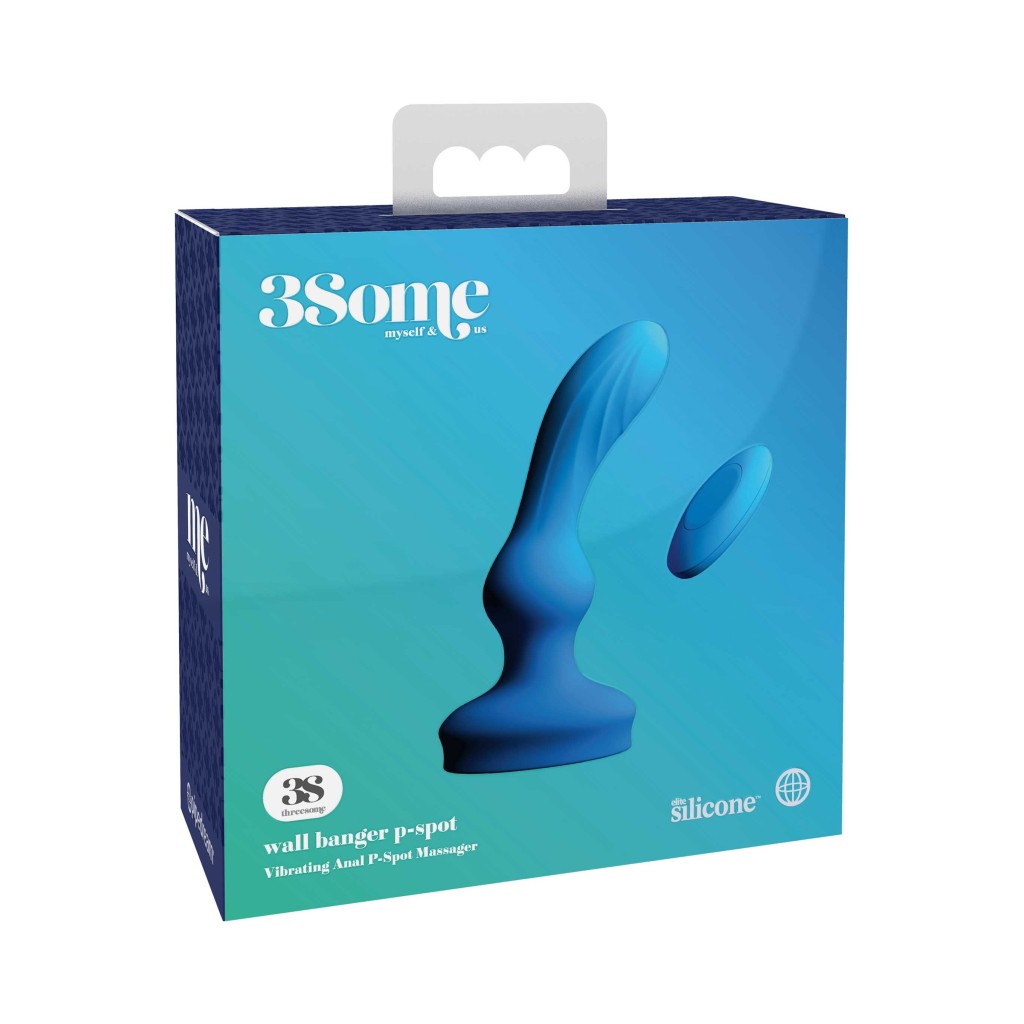 Vibratore anale a sfere da muro silicone blu