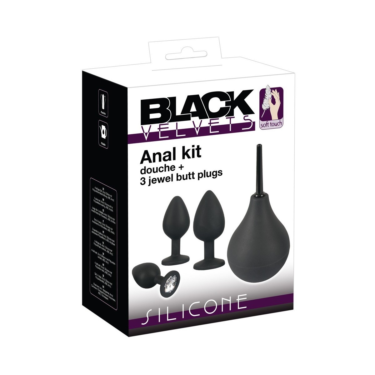 Kit 3 plug anali + Doccia intima silicone