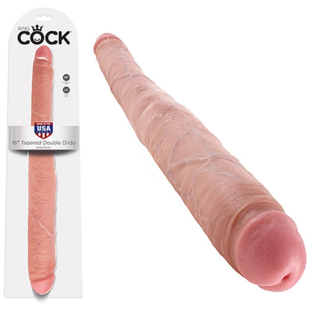 Dildo doppio pelle chiara King Cock 43 cm