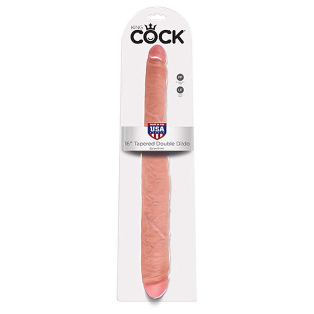 Dildo doppio pelle chiara King Cock 43 cm