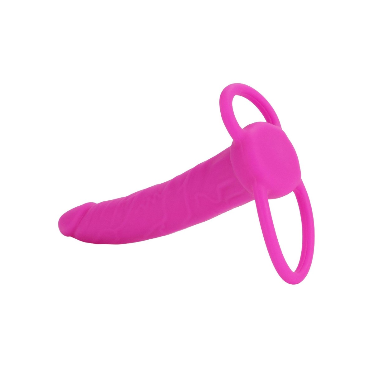 Dildo indossabile con anello fallico fucsia