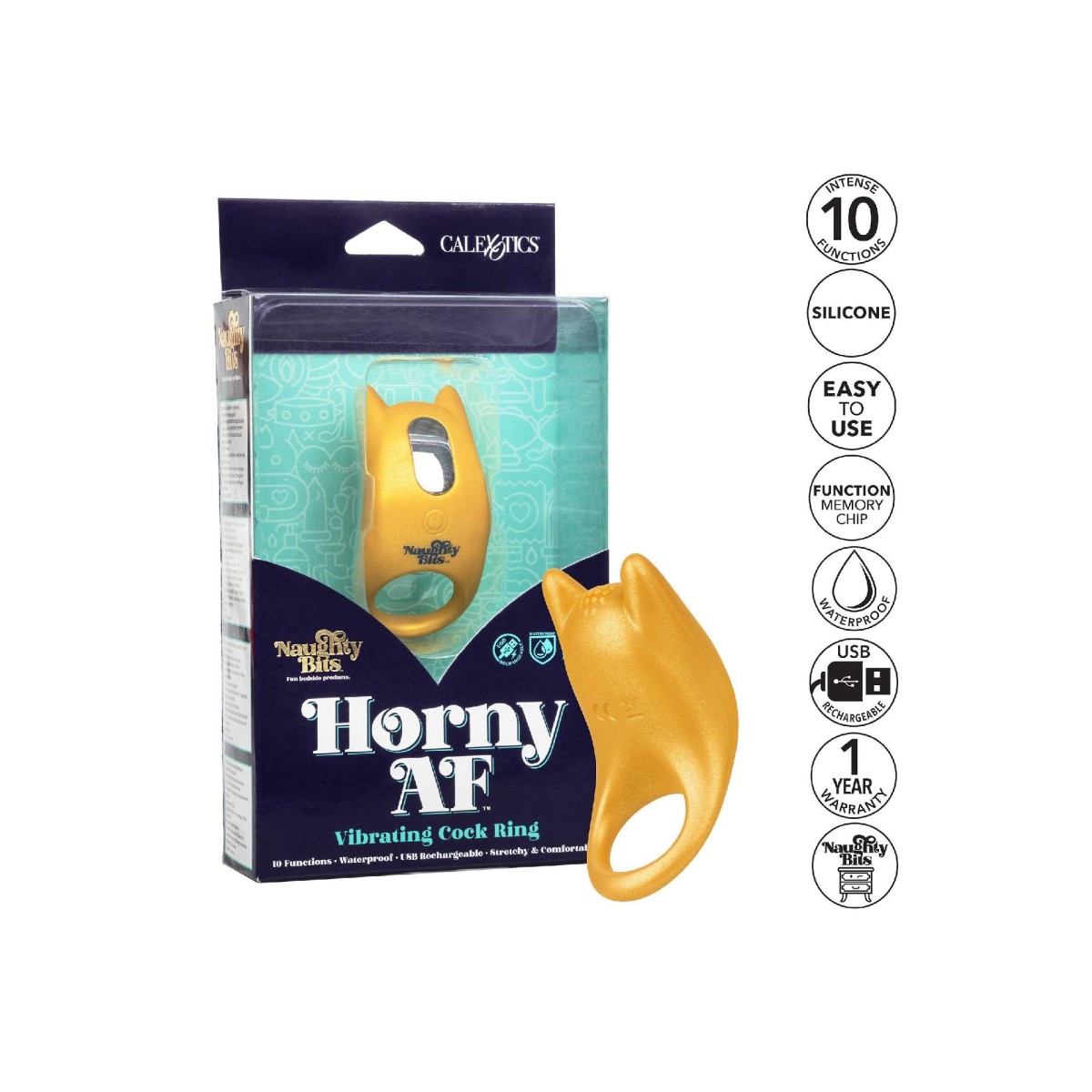 Anello fallico vibrante in silicone Horny AF