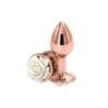 Plug anale small in metallo rosa bianca