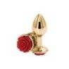 Plug anale small in metallo rosa rossa