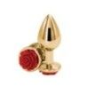 Plug anale medium in metallo rosa rossa