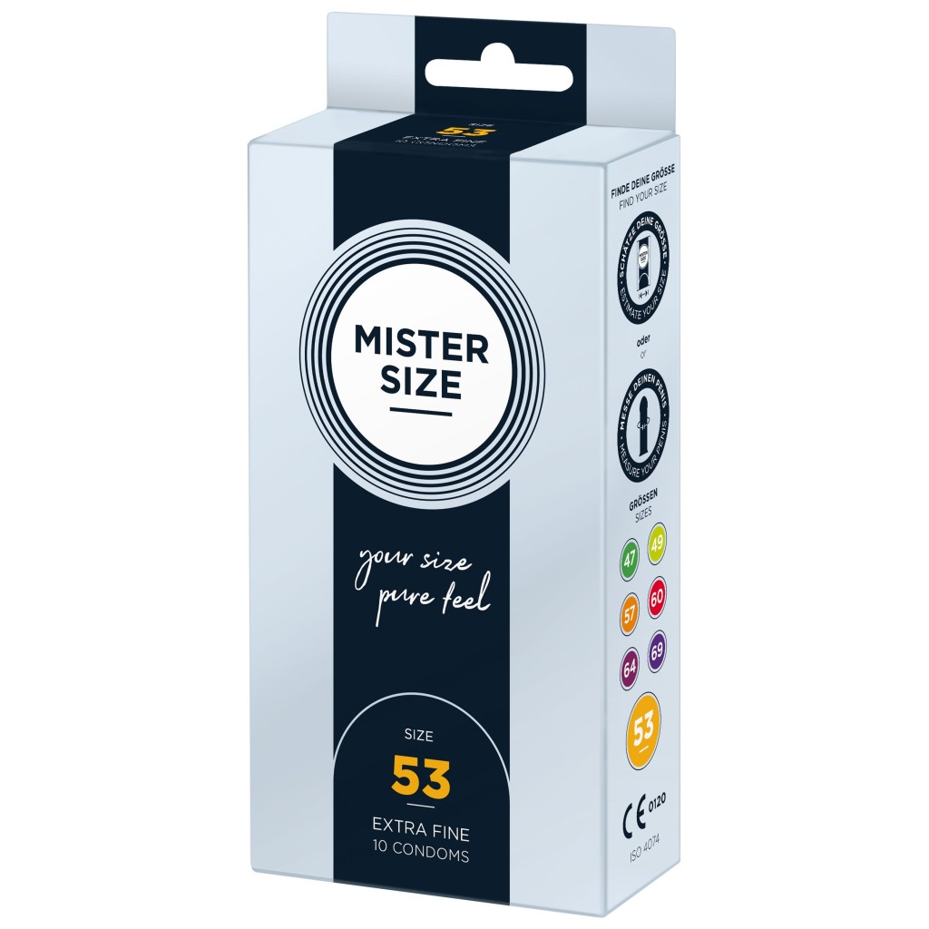 Profilattici sottili 53 mm Mister size 10 pz