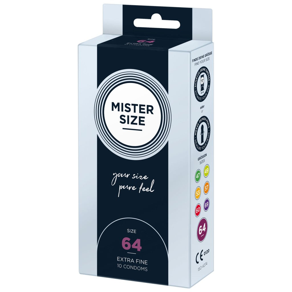 Profilattici sottili 64 mm Mister size 10 pz