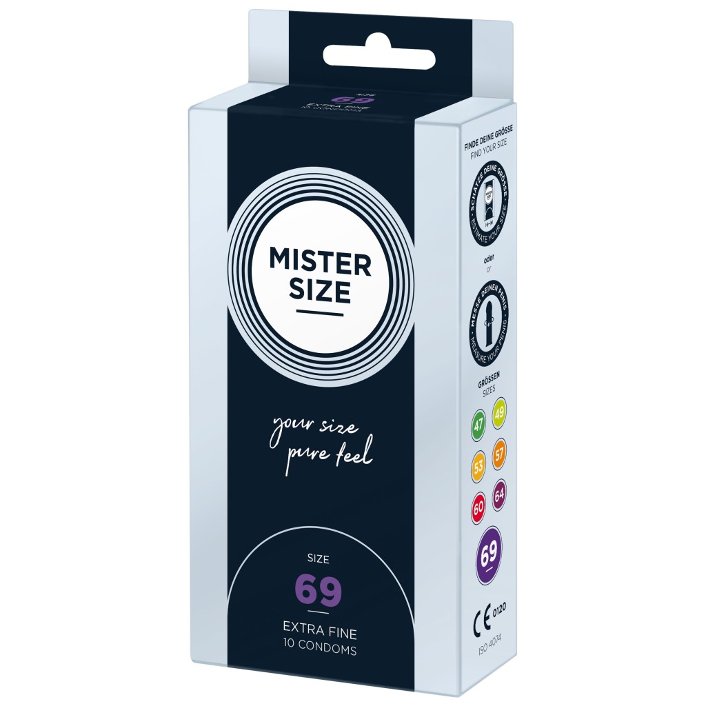 Profilattici sottili 69 mm Mister size 10pz