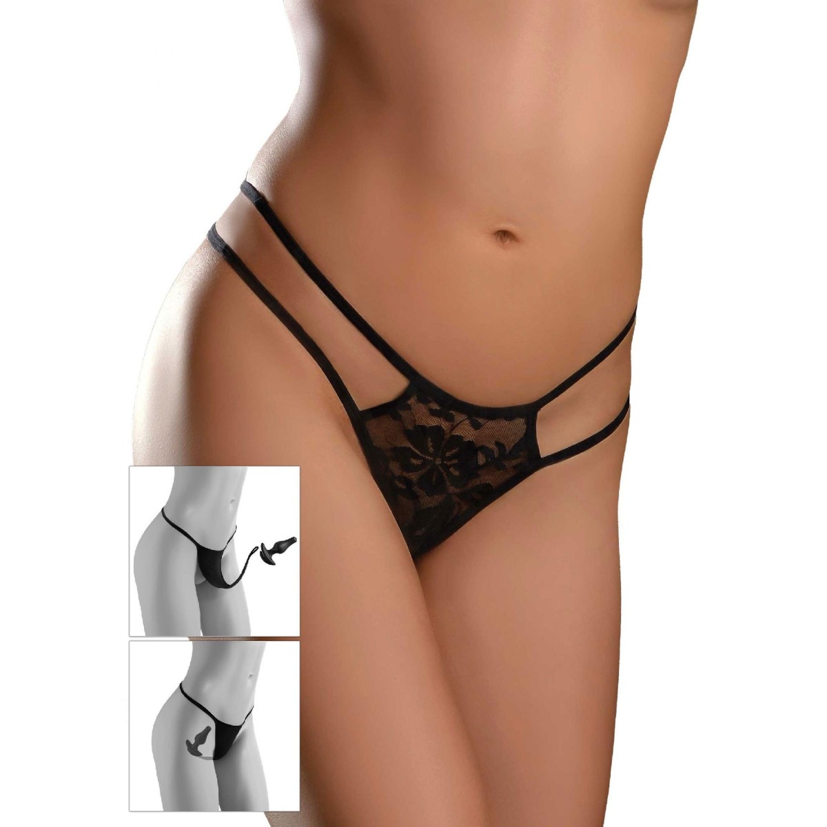 Slip con plug Crotchless PleasurePearl OS