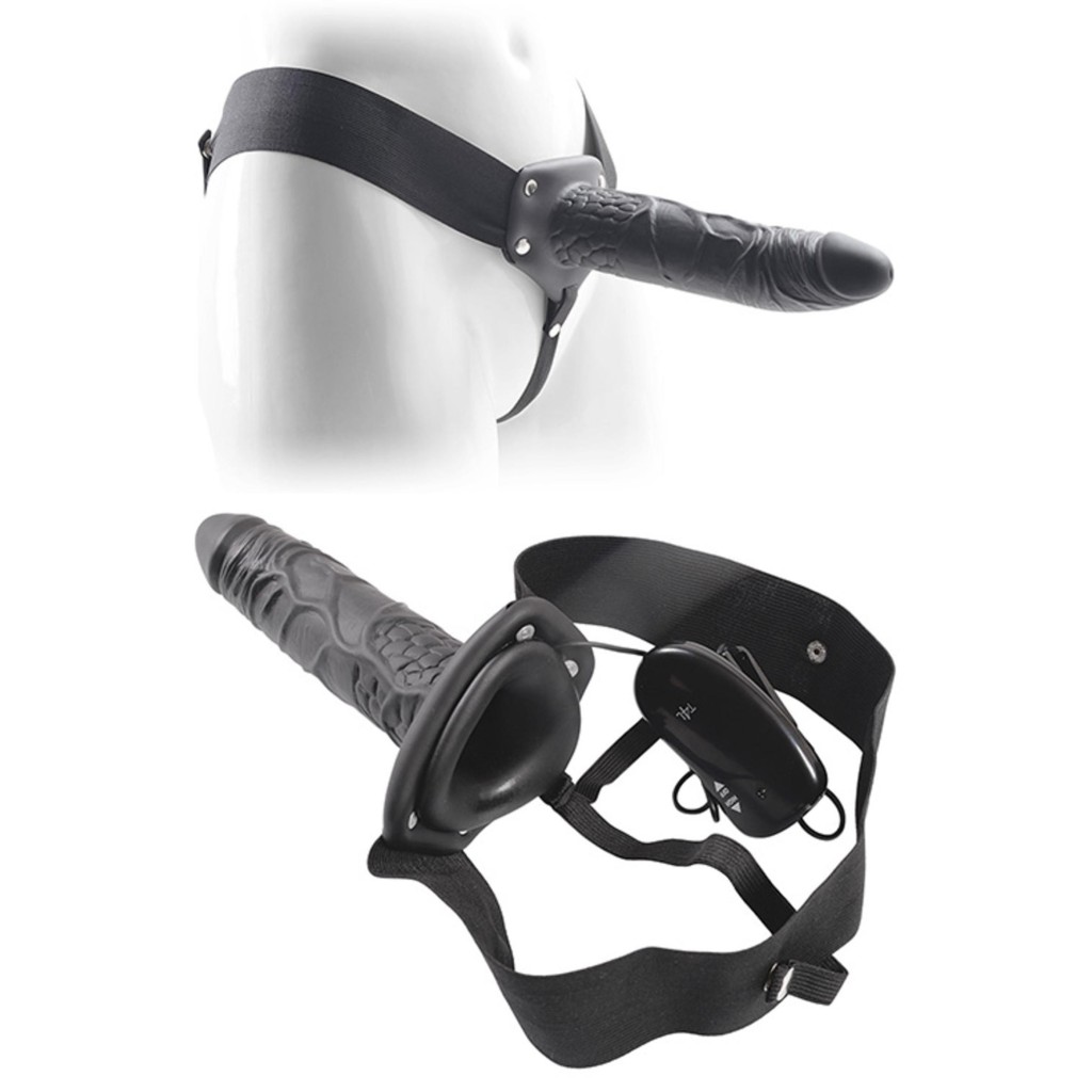 Cintura elastica con vibratore cavo nero