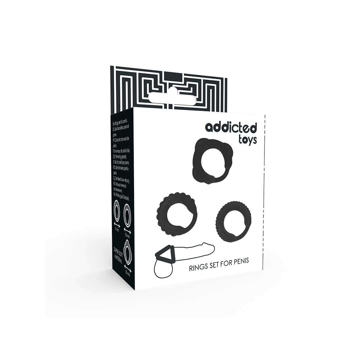 Anelli pene 3 pz neri Addicted toys