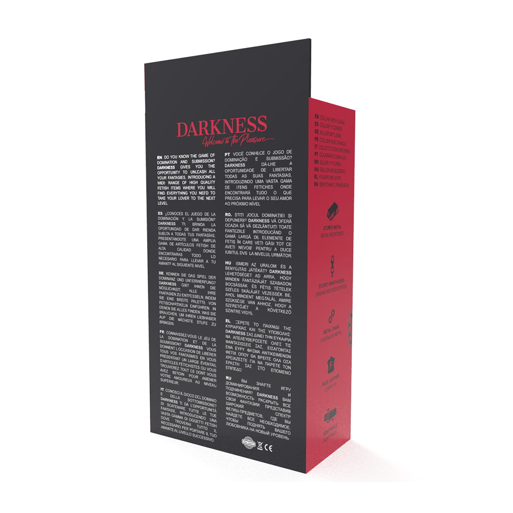 Collare bdsm e guinzaglio Darkness nero