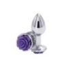 Plug anale small in metallo con rosa viola