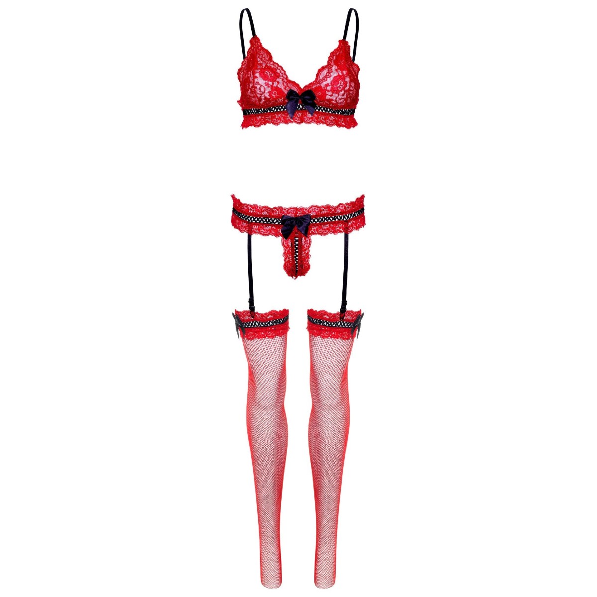 Completo intimo 3pz rosso