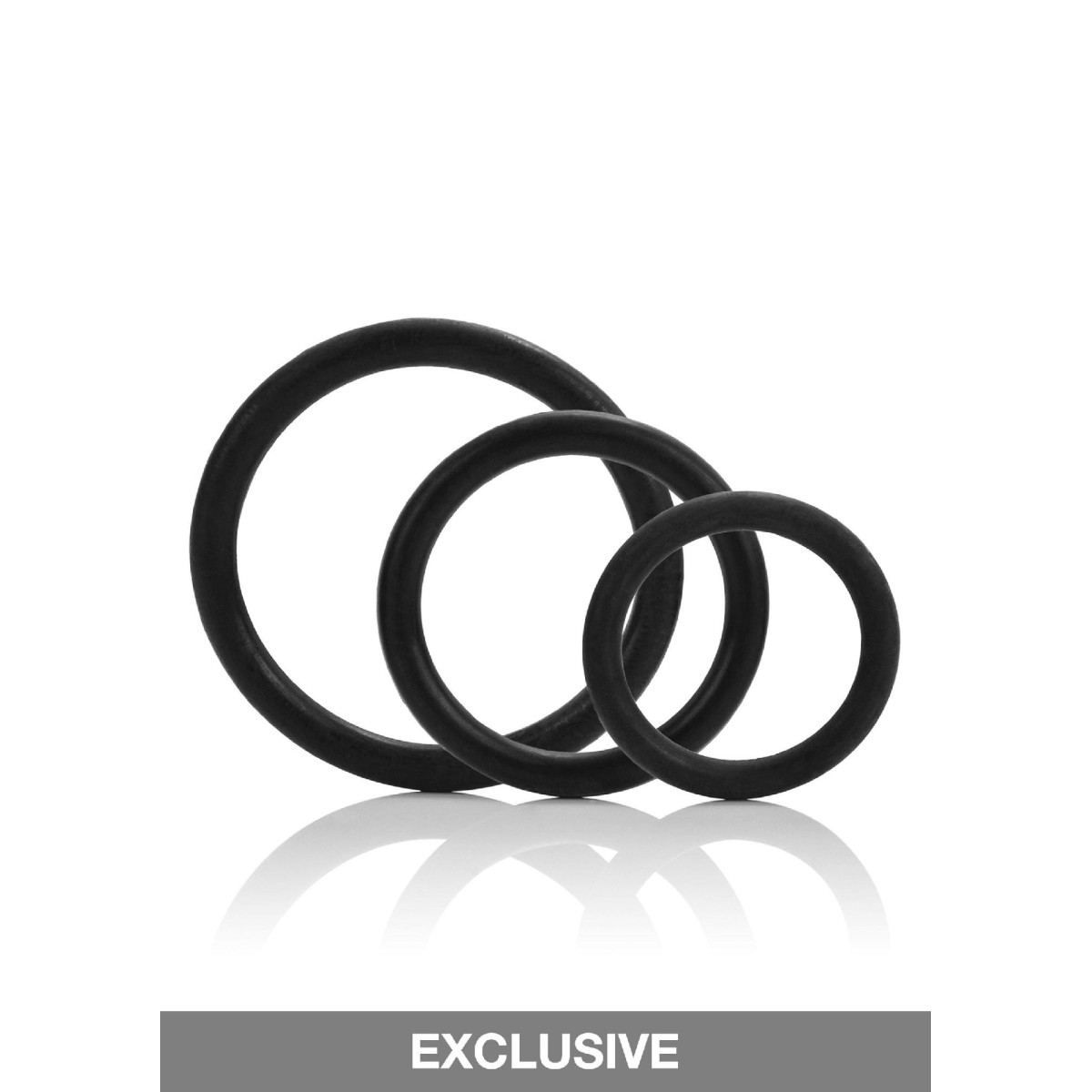 Set Anello fallico Tri-Rings nero