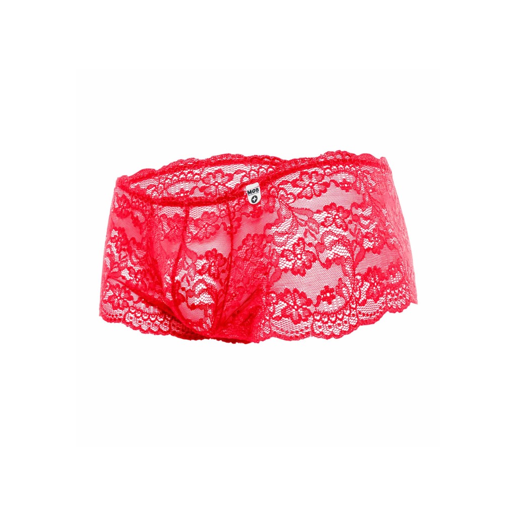 Boxer uomo in pizzo rosso