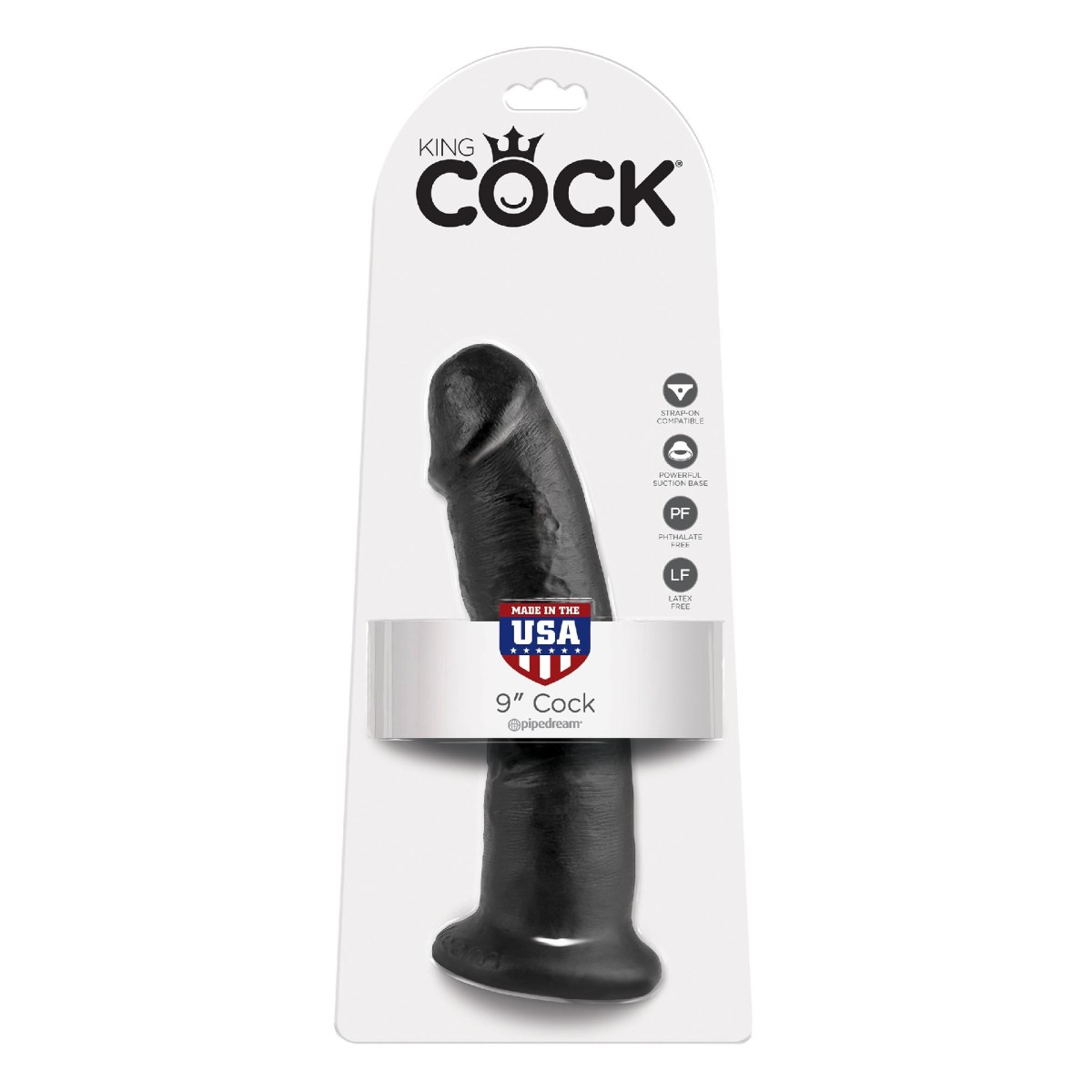 Fallo realistico Cock nero 23 cm