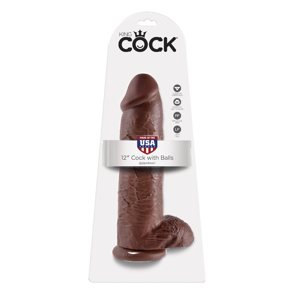 Dildo maxi realistico 31 cm testicoli brown