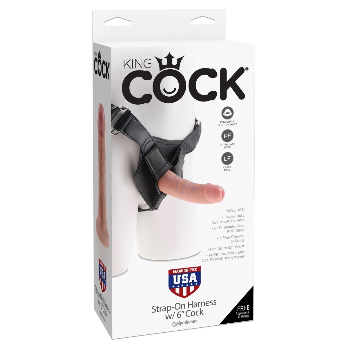 Imbracatura fallo realistico king cock 17 cm