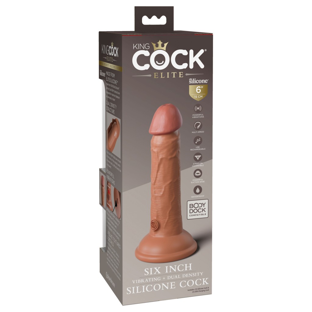 Dildo Vibratore King Cock 15 mulatto